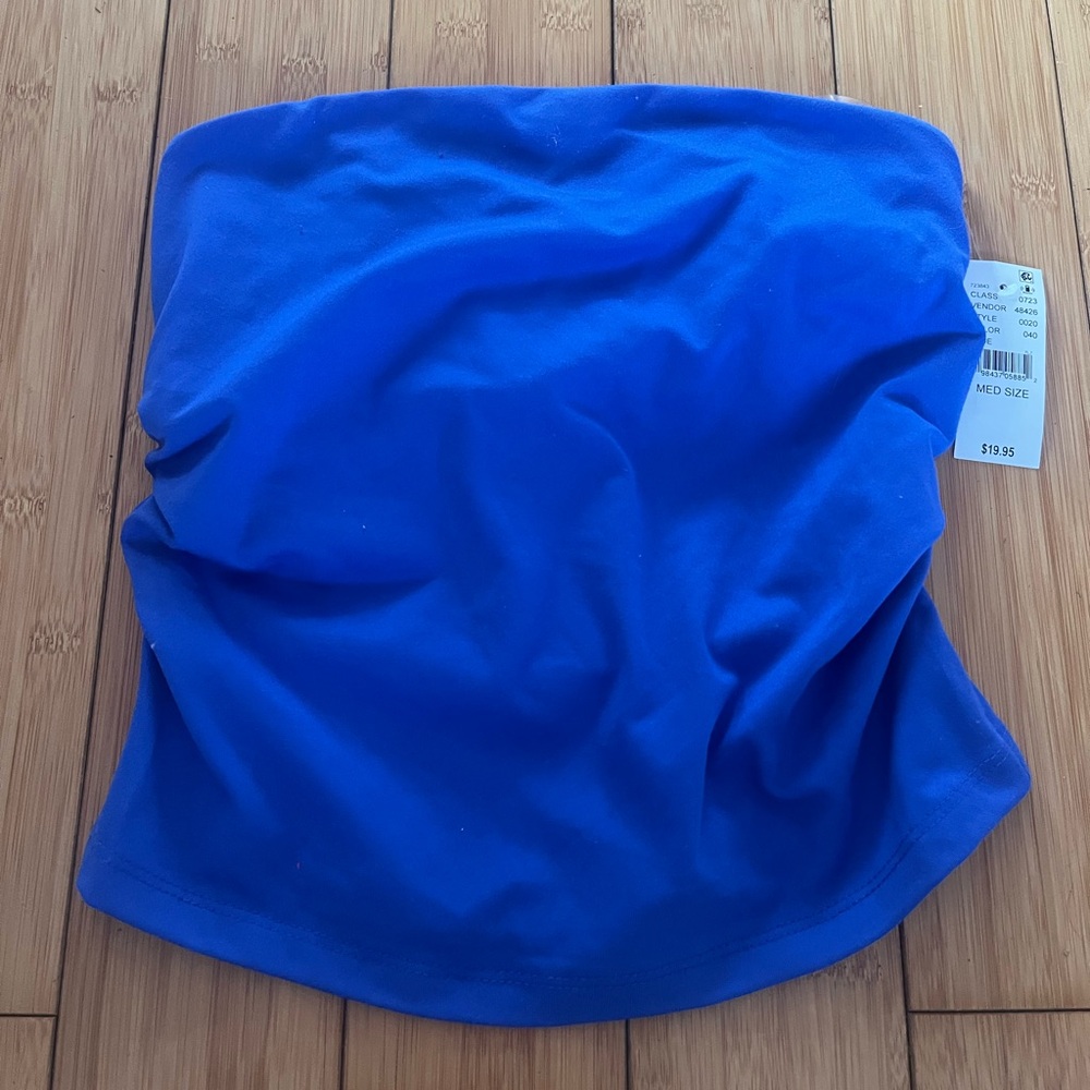 Blue sinched tube top from Pacsun